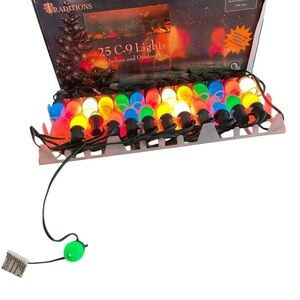 Traditions Christmas Lights 25 C-9 Lights For Indoor outdoor Use Tested Works